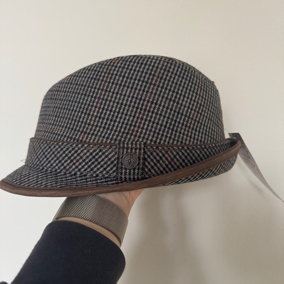 NEW Men’s Penguin Wool Blend Fedora Plaid L/XL - Picture 2 of 5